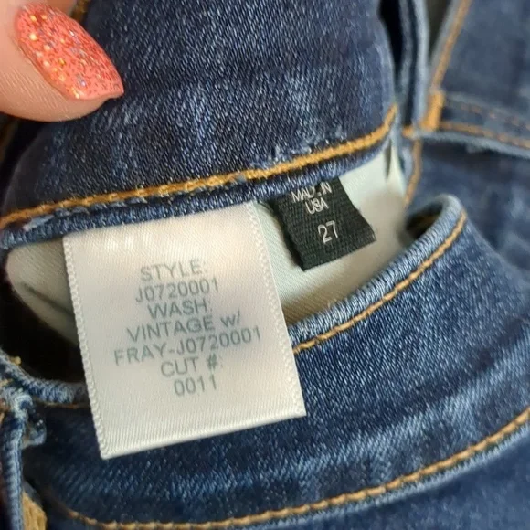 Veronica beard Kate 10" skinny vintage with fray wash jeans size 27